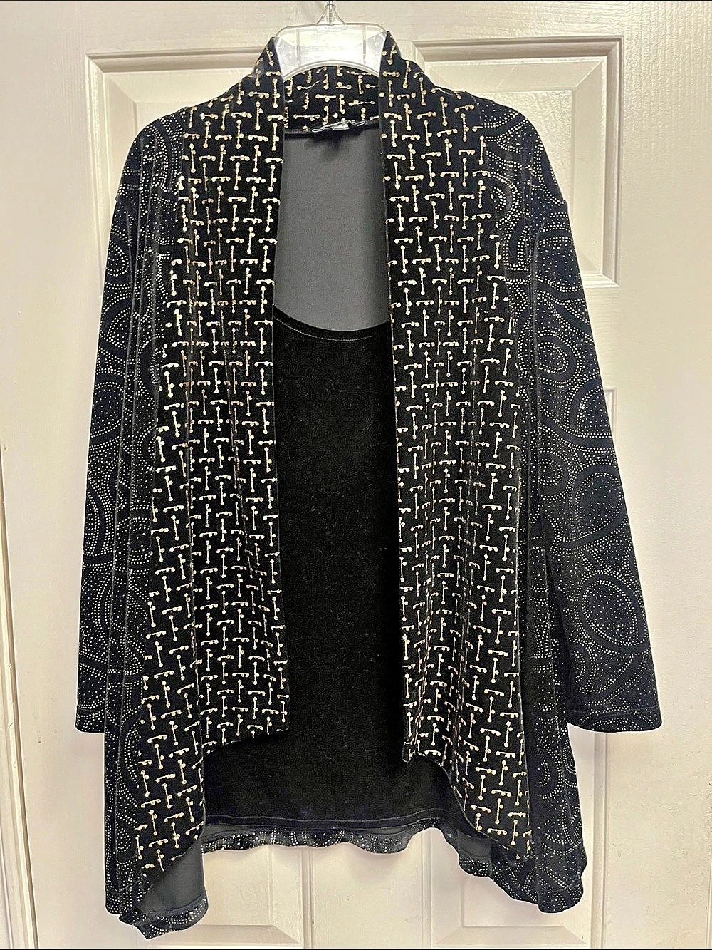 Notations Black & Gold Embellished Jacket L NWOT